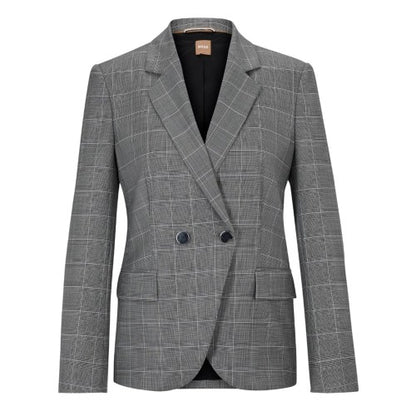 Front - Boss Womens/Ladies Plaid Double-Breasted Suit Jacket