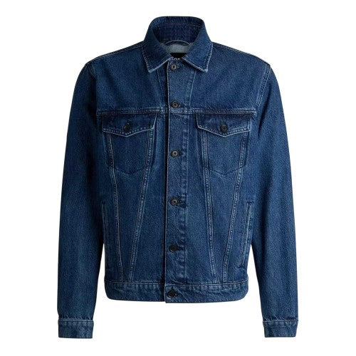 Front - Boss Mens Straight Hem Denim Jacket