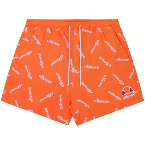 Front - Ellesse Mens Oscar All Over Logo Swim Shorts