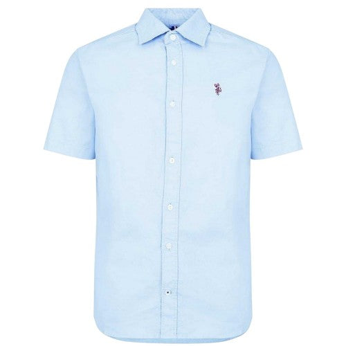 Front - US Polo Assn Mens Oxford Short-Sleeved Shirt
