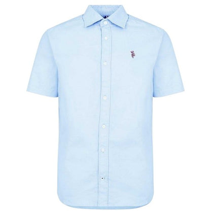 Front - US Polo Assn Mens Oxford Short-Sleeved Shirt