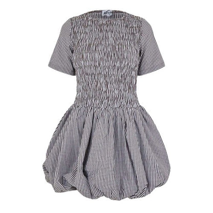 Front - AmyLynn Womens/Ladies Elenor Checked Crew Neck Short-Sleeved Mini Dress