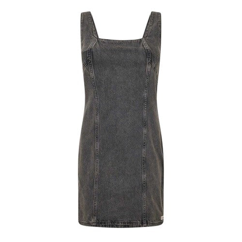 Front - Calvin Klein Womens/Ladies Denim Square Neck Sleeveless Mini Dress