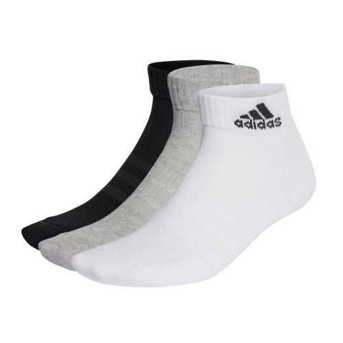 Front - Adidas Childrens/Kids Cushioned Ankle Socks (Pack of 3)