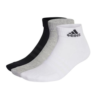 Front - Adidas Childrens/Kids Cushioned Ankle Socks (Pack of 3)