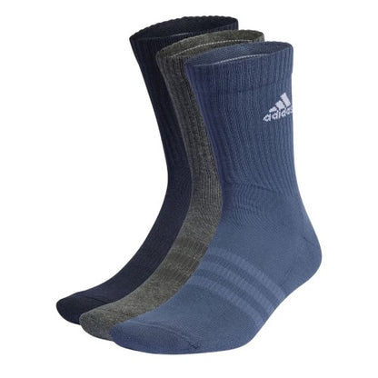 Front - Adidas Unisex Adult Cushioned Crew Socks (Pack of 3)