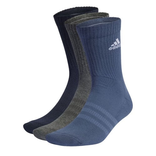 Front - Adidas Unisex Adult Cushioned Crew Socks (Pack of 3)