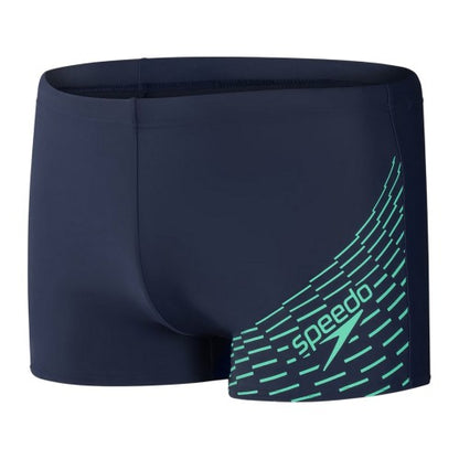 Front - Speedo Mens Medley Stripe Swim Shorts