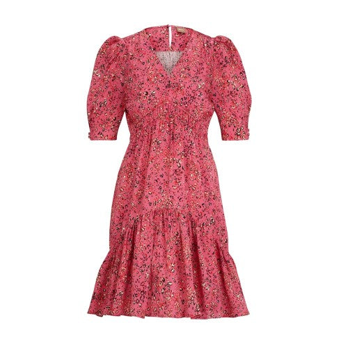 Front - Boss Womens/Ladies Dizziano V Neck Puff Sleeve Mini Dress