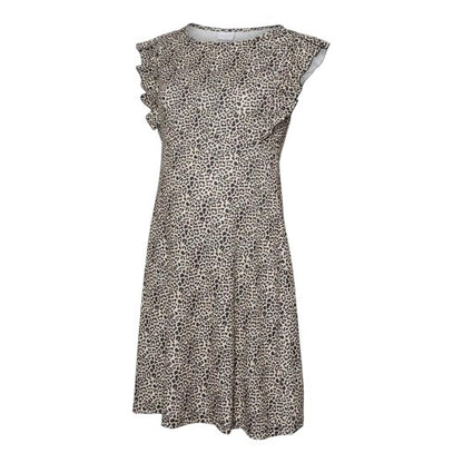 Front - Mamalicious Womens/Ladies Mleveline Leopard Print Sleeveless Mini Dress