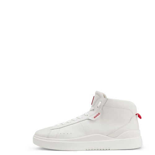 White - Back - Hugo Womens-Ladies Blake Hi Top Leather Trainers