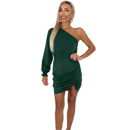 Front - AX Paris Womens/Ladies Ruched Side One Sleeve Mini Dress