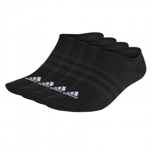 Front - Adidas Unisex Adult Logo No-Show Socks (Pack of 3)