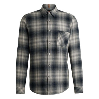 Front - Boss Mens Rickert Cotton & Flannel Shirt