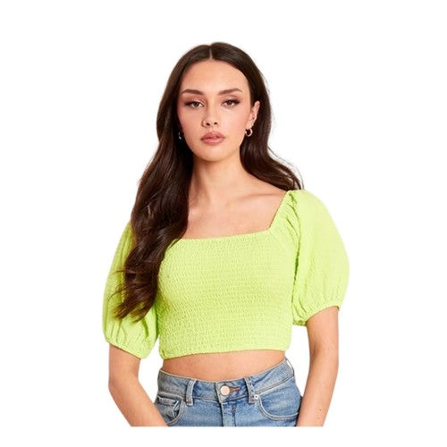 Front - Be You Womens/Ladies Balloon Sleeve Crop Top