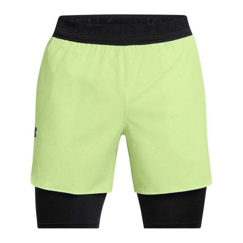 Front - Under Armour Mens Peak Woven 2 in 1 Running Shorts