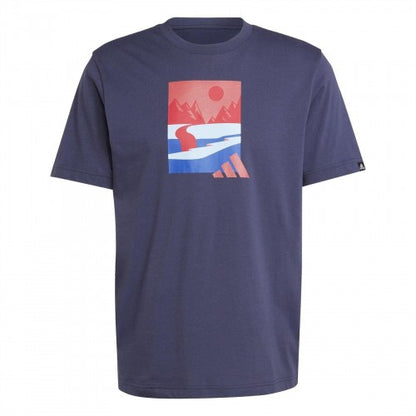 Front - Adidas Mens Mountain Logo T-Shirt