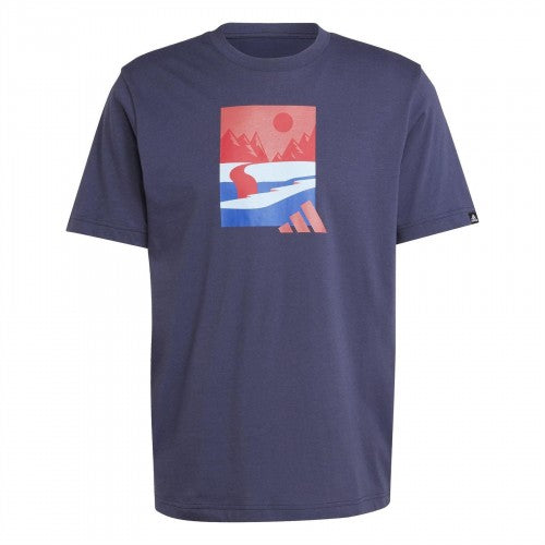 Front - Adidas Mens Mountain Logo T-Shirt