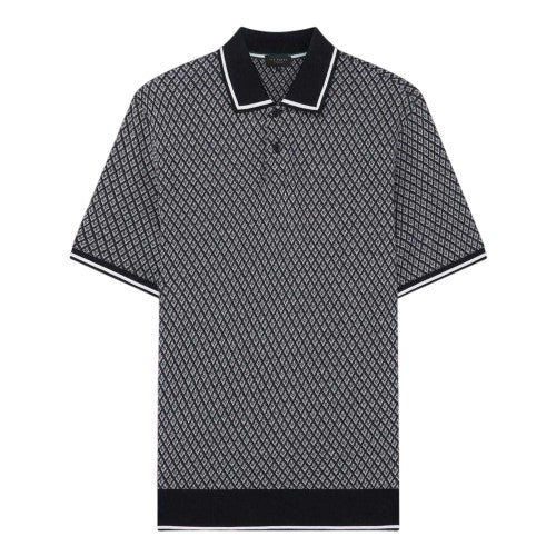 Front - Ted Baker Mens Diamond Knitted Tipped Polo Shirt