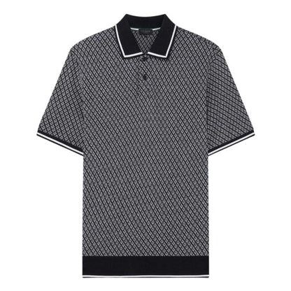 Front - Ted Baker Mens Diamond Knitted Tipped Polo Shirt
