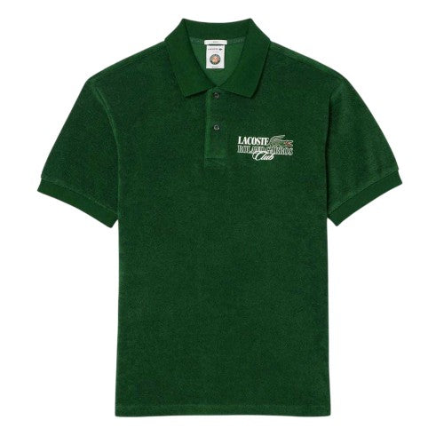 Front - Lacoste Mens Roland-Garros Terrycloth Embroidered Polo Shirt