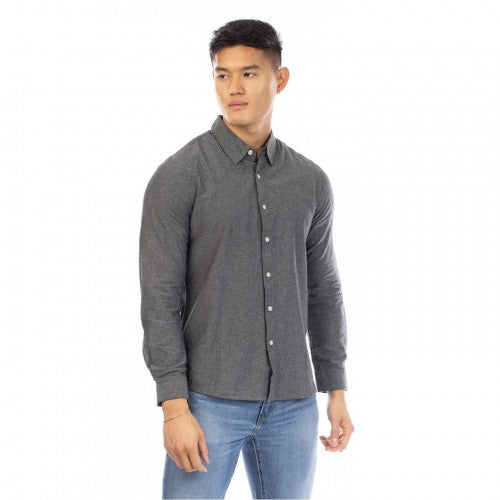 Front - Peter Werth Mens Collared Regular Long-Sleeved Shirt