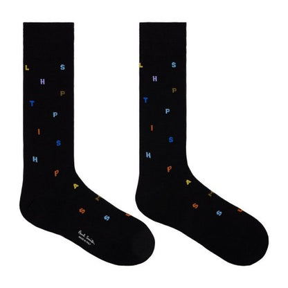Front - Paul Smith Mens Lettering Crew Socks