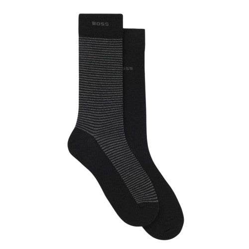 Front - Boss Mens Striped Socks (Pack of 2)