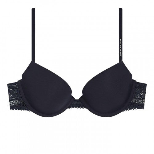 Front - Tommy Hilfiger Womens/Ladies Lace Detail Balconette Push Up Bra