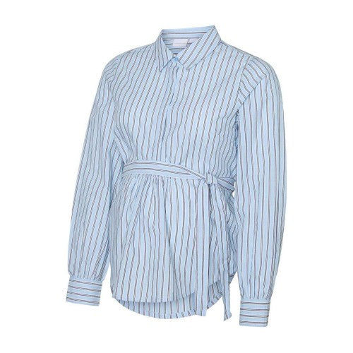 Front - Mamalicious Womens/Ladies Vertical Stripe Maternity Shirt