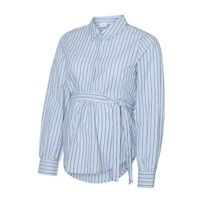 Front - Mamalicious Womens/Ladies Vertical Stripe Maternity Shirt