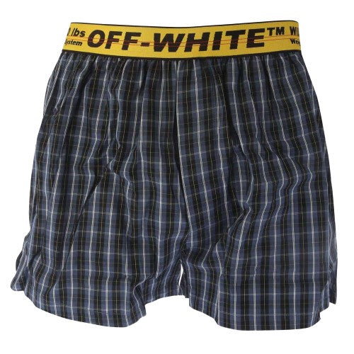 Front - Off White Mens Classic Industrial Checked Boxer Shorts