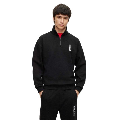 Front - Hugo Boss Mens Dangula Logo Quarter Zip Sweatshirt