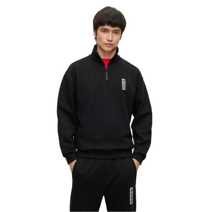 Front - Hugo Boss Mens Dangula Logo Quarter Zip Sweatshirt