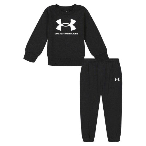 Front - Under Armour Baby Boys Big Logo Sweatshirt & Jogging Bottoms Set