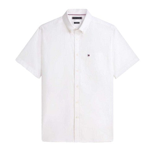 Front - Tommy Hilfiger Mens Oxford Cotton Short-Sleeved Shirt
