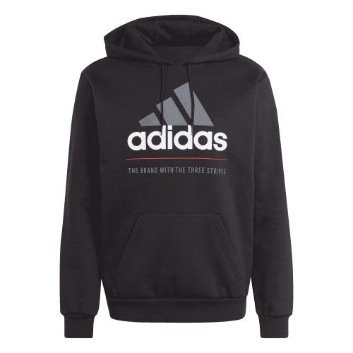 Front - Adidas Mens Fleece Hooded Tracksuit