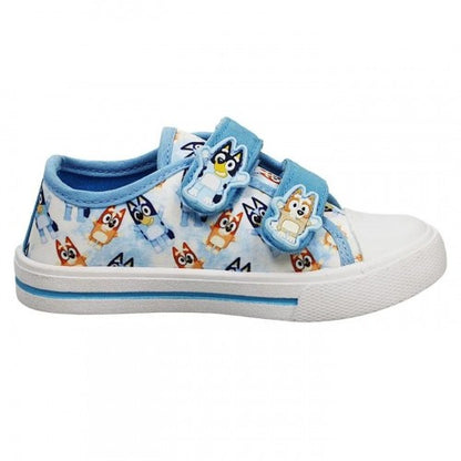 Front - Bluey Childrens/Kids Bluey & Bingo Canvas Hook and Loop Flat Trainers