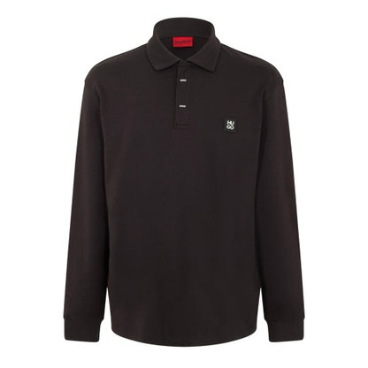 Front - Hugo Mens Patch Collared Long-Sleeved Polo Shirt