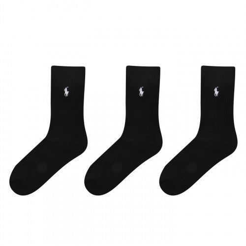 Front - Ralph Lauren Mens Cotton Crew Socks (Pack of 3)