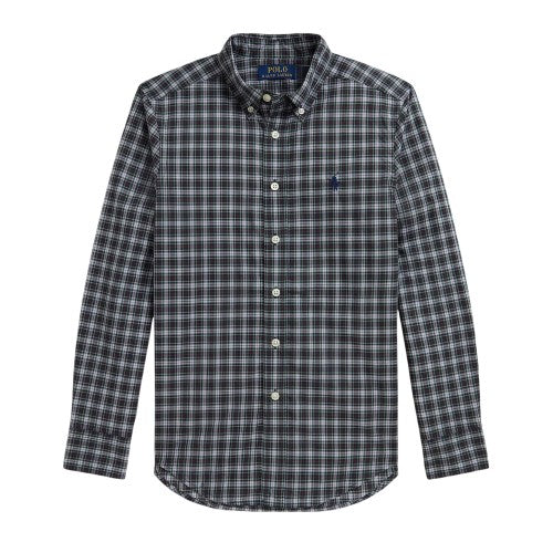 Front - Ralph Lauren Childrens/Kids Checked Long-Sleeved Button-Down Shirt