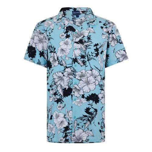 Front - Bench Mens Floral Relaxed Fit Shirt