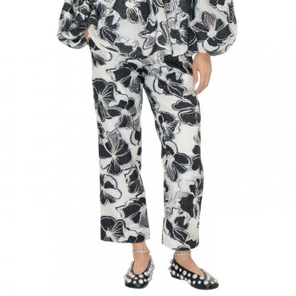 Front - Stine Goya Womens/Ladies Floral Pattern Metallic Thread Formal Trousers