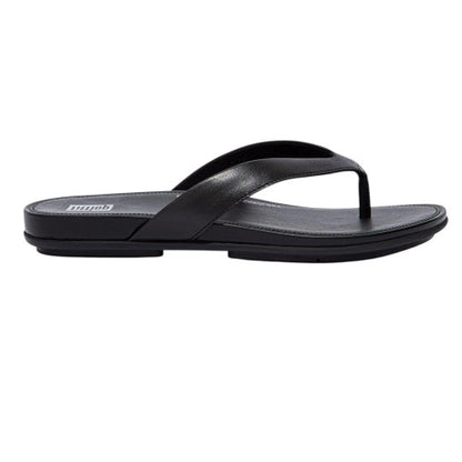 Front - FitFlop Womens/Ladies Gracie Leather Flat Flip Flops