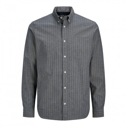 Front - Jack And Jones Mens Pinstripe Regular Long-Sleeved Shirt