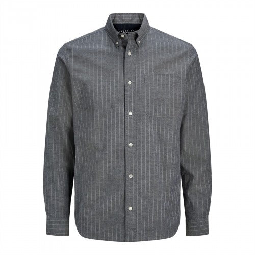 Front - Jack And Jones Mens Pinstripe Regular Long-Sleeved Shirt