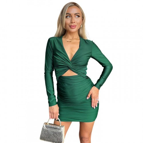 Front - AX Paris Womens/Ladies Cut Out Twisted Knot Front Mini Dress