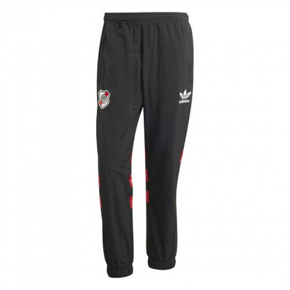 Front - Adidas Mens Club Atlético River Plate Tapered Tracksuit Bottoms