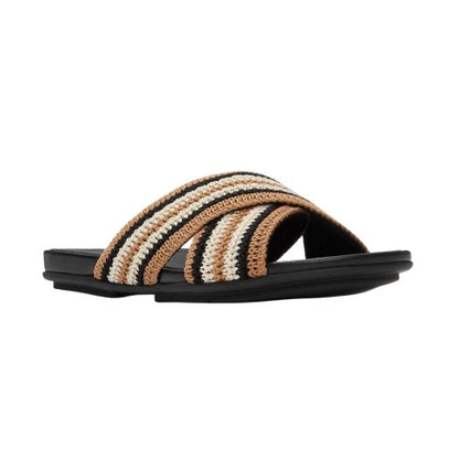 Front - FitFlop Womens/Ladies Crochet Criss Cross Strap Flat Sandals