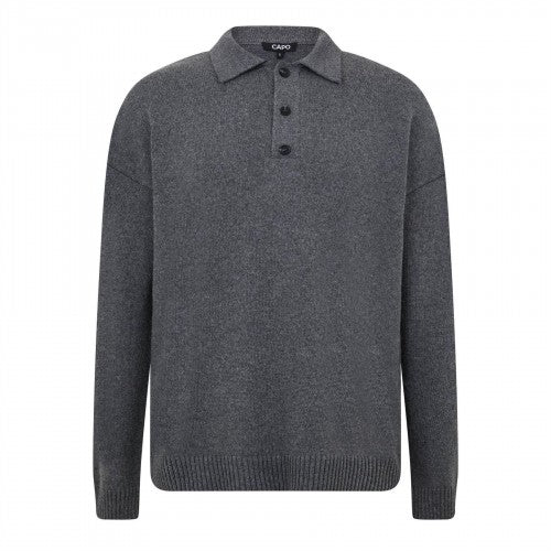 Front - Capo Mens Long-Sleeved Polo Shirt